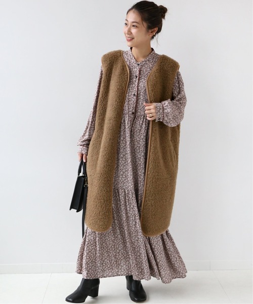 COLD BREAKER（コールドブレーカー）の「【COLD BREAKER/コールドブレイカー】ボアZIPロングベスト◆（ベスト・レディース・ナチュラル/ブラウン・FREE）」の9枚目の写真