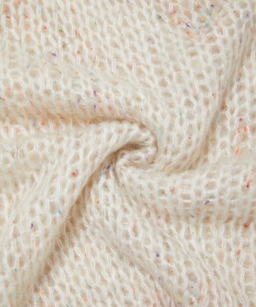 fifth calin（フィフスカラン）の「スプレーカラーVネックルーズニット（ニット/セーター・レディース・ブラック/ホワイト・MEDIUM）」の7枚目の写真