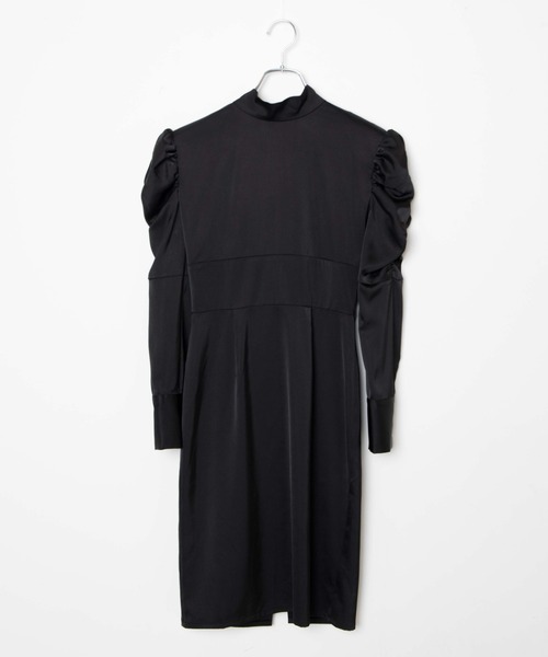 Romansual(ロマンシュアル)の「Romansual/バックリボンパワショルサテンワンピース(ワンピース・レディース・ブラック・FREE)」の8枚目の写真