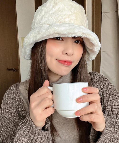 8(eight)(エイト)の「ファーバケットハット(ハット・メンズ・ブラック/ブラウン/カーキ/アイボリー/ベージュ/レオパード/ゼブラ・FREE)」の1枚目の写真