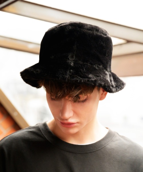 8(eight)(エイト)の「ファーバケットハット(ハット・メンズ・ブラック/ブラウン/カーキ/アイボリー/ベージュ/レオパード/ゼブラ・FREE)」の3枚目の写真