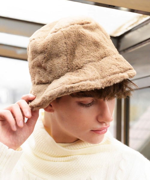 8(eight)(エイト)の「ファーバケットハット(ハット・メンズ・ブラック/ブラウン/カーキ/アイボリー/ベージュ/レオパード/ゼブラ・FREE)」の18枚目の写真