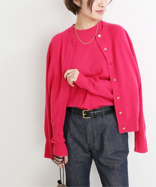 IENA(イエナ)の「カシミヤクルーネックカーディガン◆(ニット/セーター・レディース・グレー/ナチュラル/ネイビー/ピンク・FREE)」の16枚目の写真