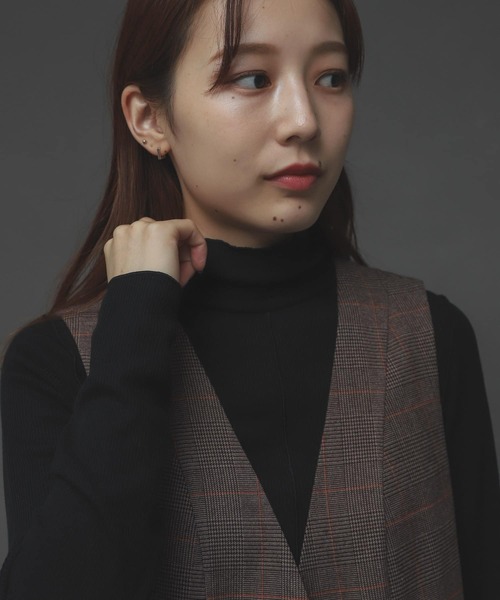 SENSE OF PLACE by URBAN RESEARCH（センスオブプレイスバイアーバンリサーチ）の「『UR TECH』 リブハイネックトップ（Tシャツ/カットソー・レディース・ブラック/アイボリー/ライトブルー・ONE）」の11枚目の写真