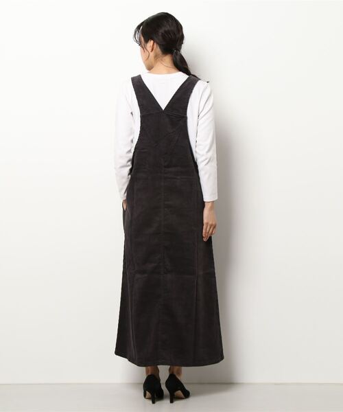 Samansa Mos2 blue（サマンサモスモスブルー）の「コーデュロイジャンスカ（ジャンパースカート・レディース・グレー/チャコール/ライトベージュ・ﾌﾘ-）」の4枚目の写真