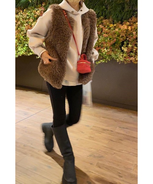 Bonjour Sagan（ボンジュールサガン）の「ダンボールバルーンパーカー（パーカー・レディース・グレイッシュベージュ/ホワイト/ライトグレー・FREE）」の12枚目の写真