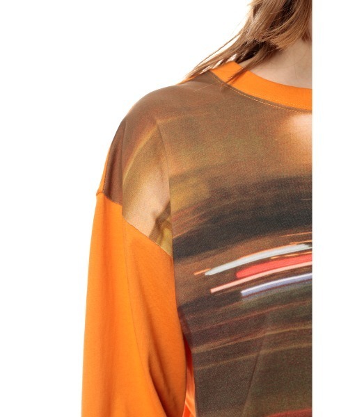 SLY（スライ）の「LUI ARAKI X SLY BIG PRINT T/SH ビッグ プリント Tシャツ（Tシャツ/カットソー・レディース・オレンジ系その他/ブラック系その他2・FREE）」の6枚目の写真
