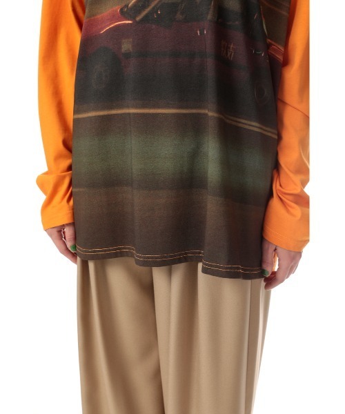 SLY（スライ）の「LUI ARAKI X SLY BIG PRINT T/SH ビッグ プリント Tシャツ（Tシャツ/カットソー・レディース・オレンジ系その他/ブラック系その他2・FREE）」の12枚目の写真