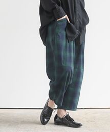 起毛チェック柄エッグパンツ