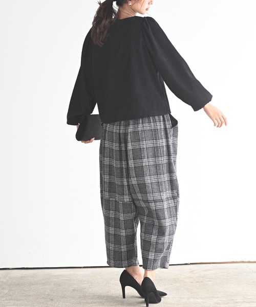 rps（アールピーエス）の「起毛チェック柄エッグパンツ（その他パンツ・レディース・チャコールグレー/ブラック/ブラウン/グレー/グリーン/ブラック系その他2・M/フリー）」の9枚目の写真
