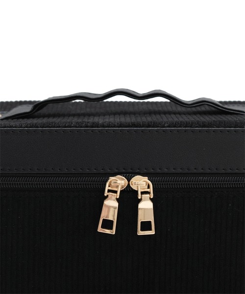 VitaFelice(ヴィータフェリーチェ)の「コーデュロイメイクボックス(ワイドトレイ)(収納グッズ・レディース・ブラック/ワイン/ピンク/グリーン・FREE)」の6枚目の写真