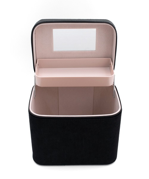 VitaFelice(ヴィータフェリーチェ)の「コーデュロイメイクボックス(ワイドトレイ)(収納グッズ・レディース・ブラック/ワイン/ピンク/グリーン・FREE)」の11枚目の写真