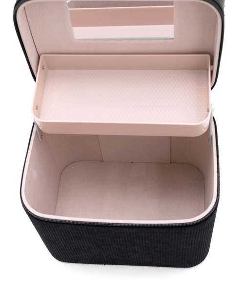 VitaFelice(ヴィータフェリーチェ)の「コーデュロイメイクボックス(ワイドトレイ)(収納グッズ・レディース・ブラック/ワイン/ピンク/グリーン・FREE)」の19枚目の写真