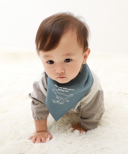 完成 バンダナ形スタイ 2枚セット 防水シート入り バンダナスタイ（スタイ/よだれかけ