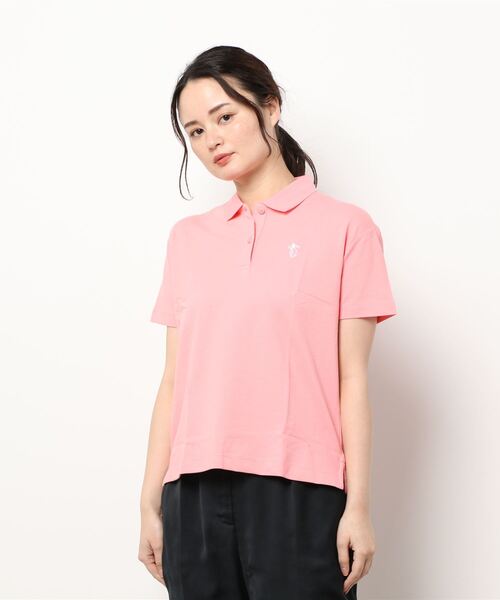 GIORDANO（ジョルダーノ）の「[ GIORDANO ] ルーズシルエットポロシャツ（半袖）（ポロシャツ・レディース・ライトピンク/アイボリー・MEDIUM/SMALL/LARGE/X-LARGE）」の9枚目の写真