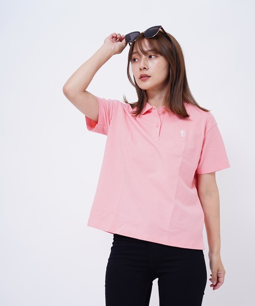 GIORDANO（ジョルダーノ）の「[ GIORDANO ] ルーズシルエットポロシャツ（半袖）（ポロシャツ・レディース・ライトピンク/アイボリー・MEDIUM/SMALL/LARGE/X-LARGE）」の8枚目の写真