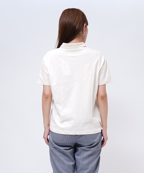 GIORDANO（ジョルダーノ）の「[ GIORDANO ] ルーズシルエットポロシャツ（半袖）（ポロシャツ・レディース・ライトピンク/アイボリー・MEDIUM/SMALL/LARGE/X-LARGE）」の10枚目の写真