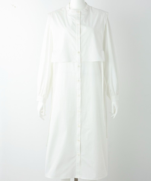 MILKFED.（ミルクフェド）の「SIDE RIBBON SHIRT DRESS（ワンピース・レディース・ホワイト/ブラック/ライトグリーン・ONE SIZE）」の8枚目の写真