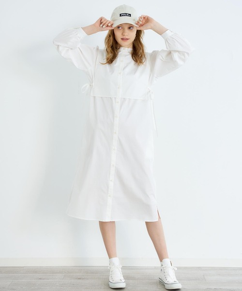 MILKFED.（ミルクフェド）の「SIDE RIBBON SHIRT DRESS（ワンピース・レディース・ホワイト/ブラック/ライトグリーン・ONE SIZE）」の15枚目の写真