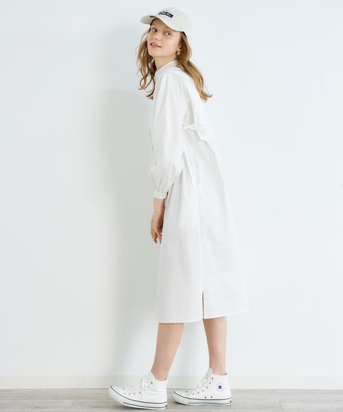 MILKFED.（ミルクフェド）の「SIDE RIBBON SHIRT DRESS（ワンピース・レディース・ホワイト/ブラック/ライトグリーン・ONE SIZE）」の16枚目の写真