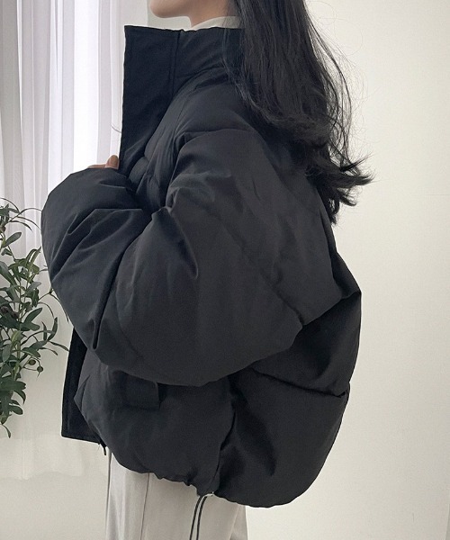 BEIDELLI（ベイデリー）の「[BELLIDE MADE] オーバーフィットストリングショートパディング（ダウンジャケット/コート・レディース・ブラック/グレー/アイボリー・FREE）」の17枚目の写真