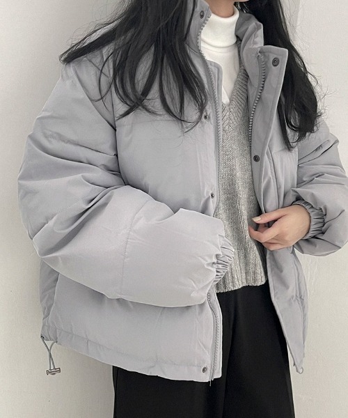 BEIDELLI（ベイデリー）の「[BELLIDE MADE] オーバーフィットストリングショートパディング（ダウンジャケット/コート・レディース・ブラック/グレー/アイボリー・FREE）」の20枚目の写真