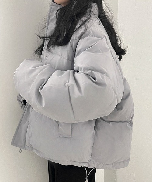 BEIDELLI（ベイデリー）の「[BELLIDE MADE] オーバーフィットストリングショートパディング（ダウンジャケット/コート・レディース・ブラック/グレー/アイボリー・FREE）」の21枚目の写真