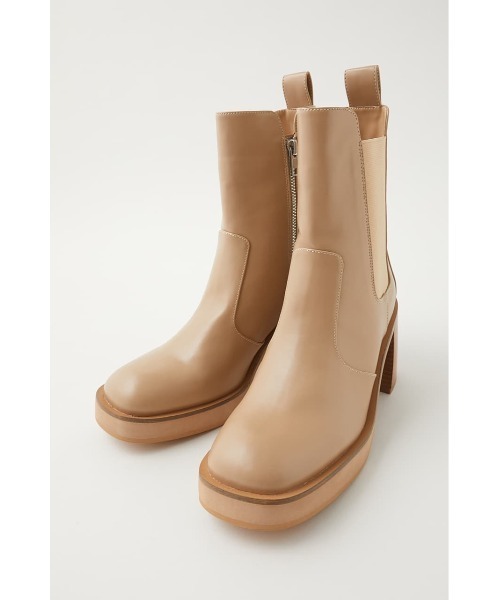 MOUSSY（マウジー）の「ROUND TOE HEEL ブーツ（ブーツ・レディース・ライトベージュ/ブラック・MEDIUM/SMALL/LARGE）」の15枚目の写真