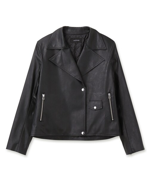 UNTITLED（アンタイトル）の「◆モダンフェイクレザー ライダースジャケット（ライダースジャケット・レディース・ブラック・44/48/00/01/02/03/04）」の2枚目の写真