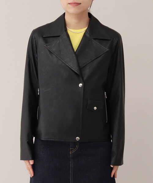 UNTITLED（アンタイトル）の「◆モダンフェイクレザー ライダースジャケット（ライダースジャケット・レディース・ブラック・44/48/00/01/02/03/04）」の3枚目の写真