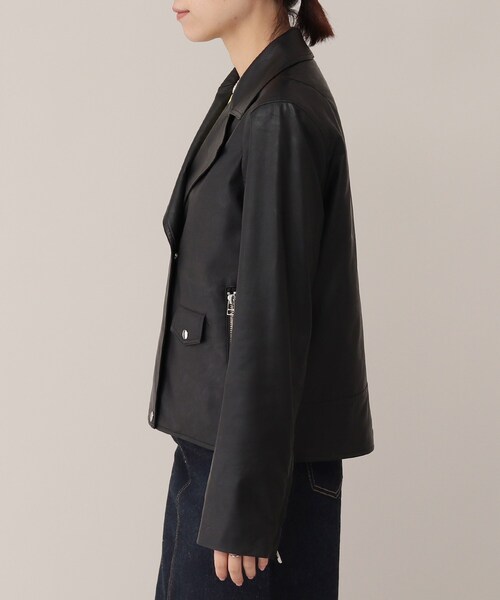 UNTITLED（アンタイトル）の「◆モダンフェイクレザー ライダースジャケット（ライダースジャケット・レディース・ブラック・44/48/00/01/02/03/04）」の4枚目の写真