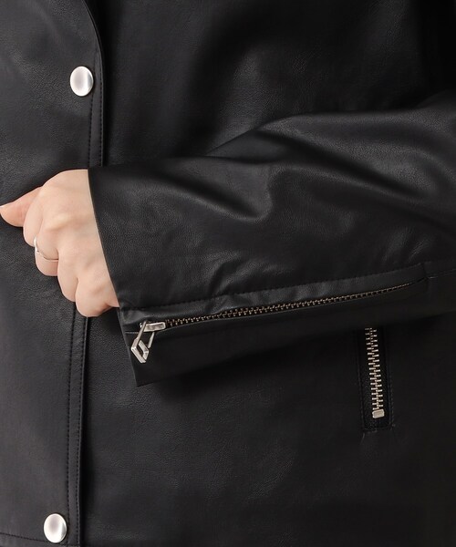 UNTITLED（アンタイトル）の「◆モダンフェイクレザー ライダースジャケット（ライダースジャケット・レディース・ブラック・44/48/00/01/02/03/04）」の7枚目の写真