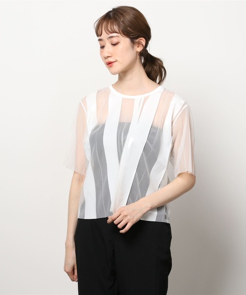 NAKAGAMI（ナカガミ）の「NAKAGAMI(ナカガミ) RUBBER PRINT T-SHIRT/Tシャツ/ N0121S0027A（Tシャツ/カットソー・レディース・ホワイト/ブラック・FREE）」の3枚目の写真