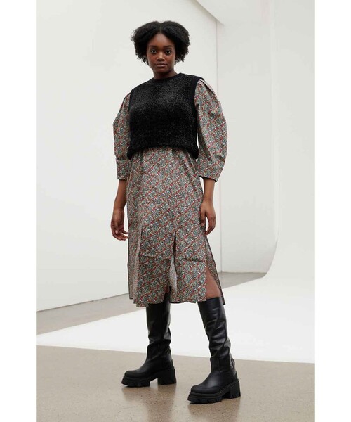 Firsthand（ファーストハンド）の「Firsthand/ファーストハンド Ganni / ガニー　Printed Organic Cotton Midi Dress / プリントコットンワンピース（ワンピース・レディース・ブラック・36）」の6枚目の写真
