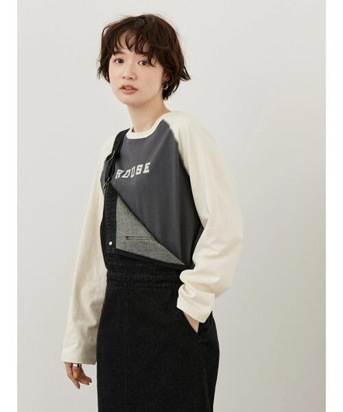 AMERICAN HOLIC（アメリカンホリック）の「ラグラン配色ロゴカットプルオーバー（Tシャツ/カットソー・レディース・アイボリー/チャコールグレー・L/M）」の22枚目の写真