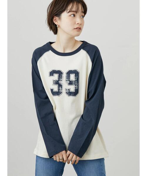 AMERICAN HOLIC（アメリカンホリック）の「ラグラン配色ロゴカットプルオーバー（Tシャツ/カットソー・レディース・アイボリー/チャコールグレー・L/M）」の21枚目の写真