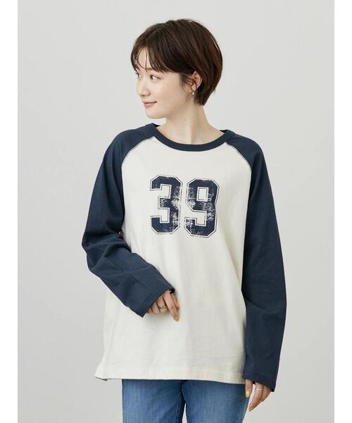 AMERICAN HOLIC（アメリカンホリック）の「ラグラン配色ロゴカットプルオーバー（Tシャツ/カットソー・レディース・アイボリー/チャコールグレー・L/M）」の20枚目の写真