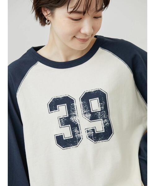 AMERICAN HOLIC（アメリカンホリック）の「ラグラン配色ロゴカットプルオーバー（Tシャツ/カットソー・レディース・アイボリー/チャコールグレー・L/M）」の19枚目の写真