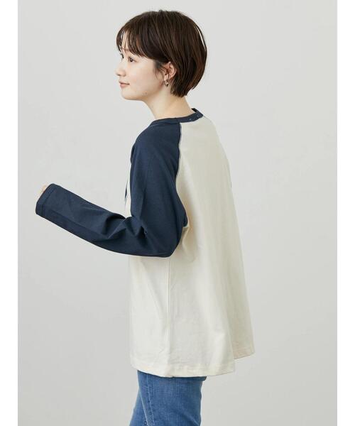 AMERICAN HOLIC（アメリカンホリック）の「ラグラン配色ロゴカットプルオーバー（Tシャツ/カットソー・レディース・アイボリー/チャコールグレー・L/M）」の18枚目の写真