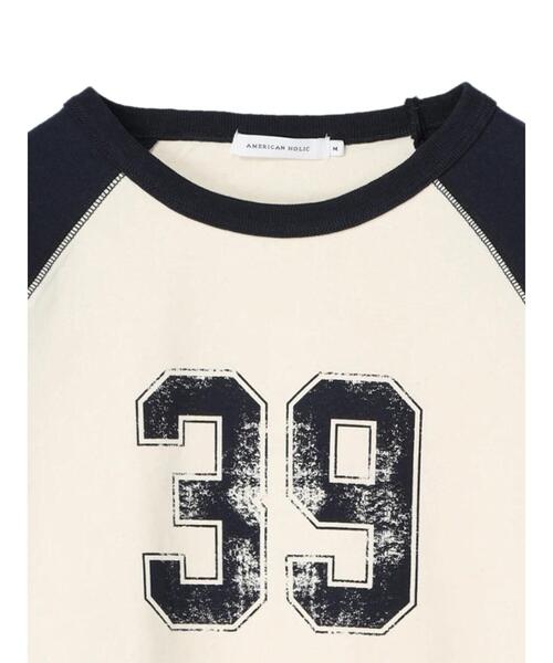 AMERICAN HOLIC（アメリカンホリック）の「ラグラン配色ロゴカットプルオーバー（Tシャツ/カットソー・レディース・アイボリー/チャコールグレー・L/M）」の10枚目の写真