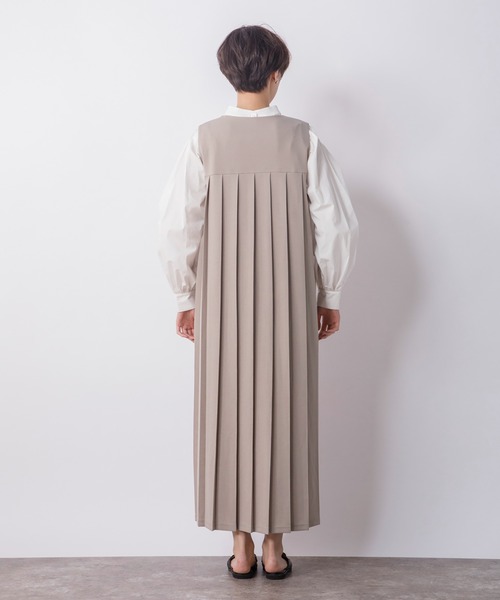 CIENA(シエナ)の「バックプリーツロングジャンスカ(ジャンパースカート・レディース・ライトグレー/ベージュ/ブラック・FREE)」の14枚目の写真
