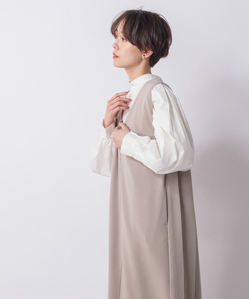 CIENA(シエナ)の「バックプリーツロングジャンスカ(ジャンパースカート・レディース・ライトグレー/ベージュ/ブラック・FREE)」の16枚目の写真