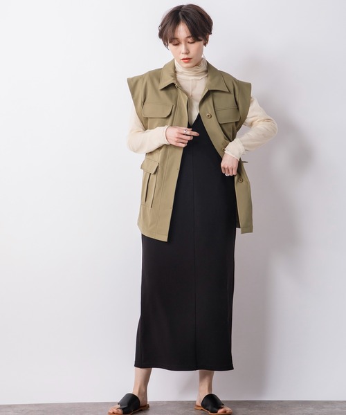 CIENA(シエナ)の「バックプリーツロングジャンスカ(ジャンパースカート・レディース・ライトグレー/ベージュ/ブラック・FREE)」の11枚目の写真