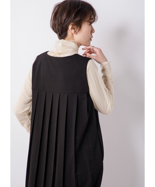 CIENA(シエナ)の「バックプリーツロングジャンスカ(ジャンパースカート・レディース・ライトグレー/ベージュ/ブラック・FREE)」の9枚目の写真