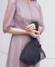 ドットオーガンジードッキングハンドバック