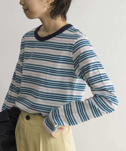 URBAN RESEARCH（アーバンリサーチ）の「クルーネックマルチボーダーカットソー（Tシャツ/カットソー・レディース・ブルー系その他/ベージュ系その他・FREE）」の5枚目の写真