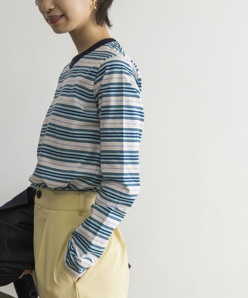 URBAN RESEARCH（アーバンリサーチ）の「クルーネックマルチボーダーカットソー（Tシャツ/カットソー・レディース・ブルー系その他/ベージュ系その他・FREE）」の6枚目の写真