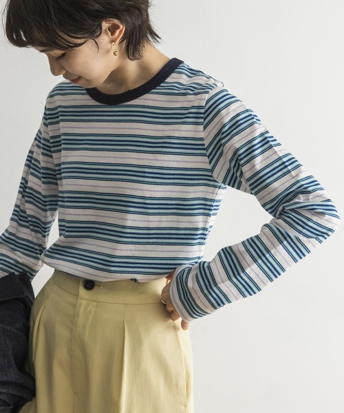 URBAN RESEARCH（アーバンリサーチ）の「クルーネックマルチボーダーカットソー（Tシャツ/カットソー・レディース・ブルー系その他/ベージュ系その他・FREE）」の7枚目の写真