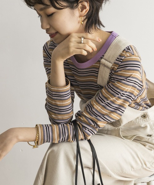 URBAN RESEARCH（アーバンリサーチ）の「クルーネックマルチボーダーカットソー（Tシャツ/カットソー・レディース・ブルー系その他/ベージュ系その他・FREE）」の9枚目の写真