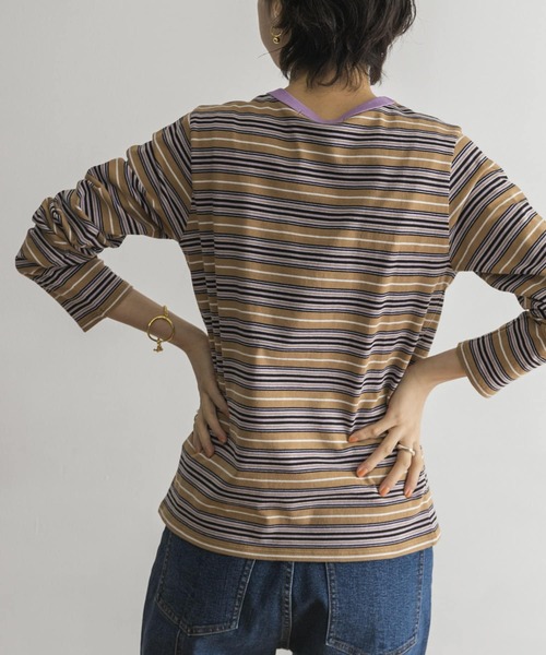 URBAN RESEARCH（アーバンリサーチ）の「クルーネックマルチボーダーカットソー（Tシャツ/カットソー・レディース・ブルー系その他/ベージュ系その他・FREE）」の13枚目の写真